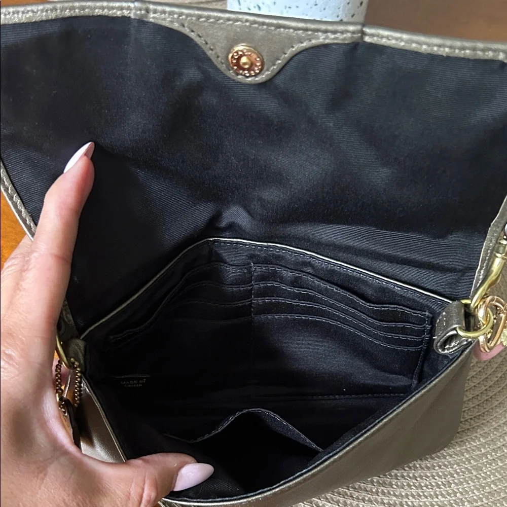 Coach Vintage Metallic Taupe Shoulder Bag - Picture 8 of 9